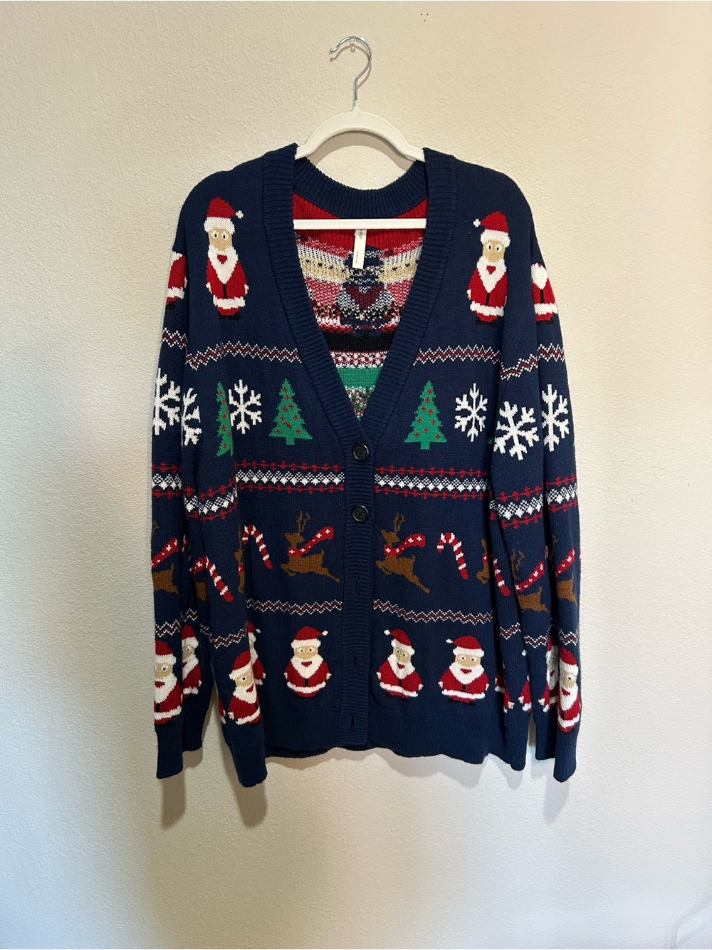Nap Christmas Sweater Cardigan - Navy Vintage feel